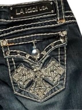 L.A. Idol USA jeans Sz 5 Waist 29 L 31.5 Rise 8 in Super Bling